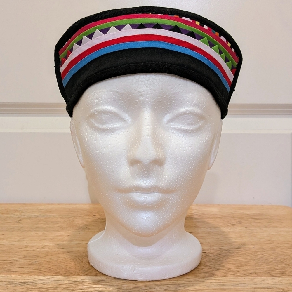 3/$30 NWOT Beckwoman M 100% Cotton Handmade Striped Smoking Hat